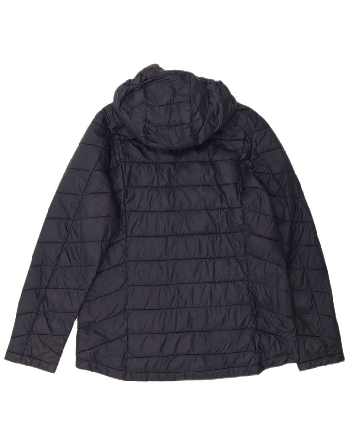 Fat Face wattierte Damenjacke mit Kapuze, UK 14, Größe L, marineblaues Nylon