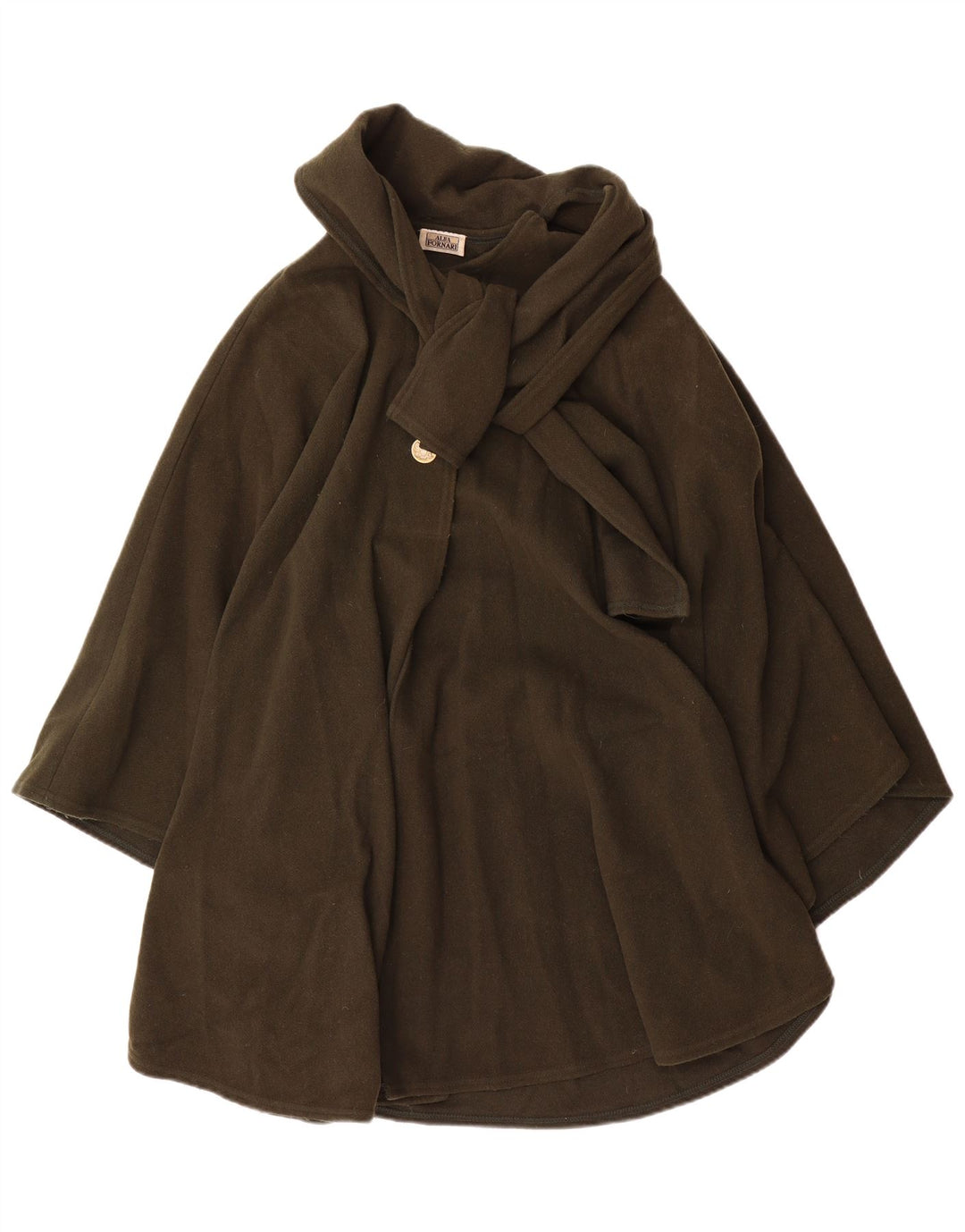 Alba Fornari Damen Poncho-Mantel, Einheitsgröße, Khaki, Wolle