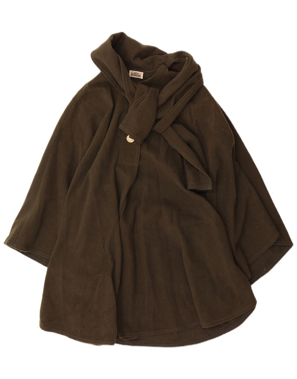 Alba Fornari Damen Poncho-Mantel, Einheitsgröße, Khaki, Wolle