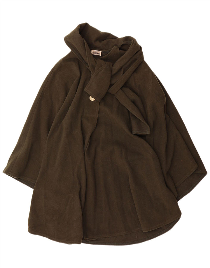 Alba Fornari Damen Poncho-Mantel, Einheitsgröße, Khaki, Wolle