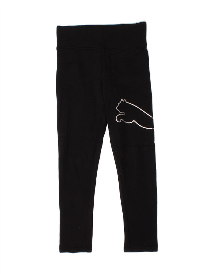 PUMA Girls Graphic Leggings 5-6 Years Small  Black Vintage Puma and Second-Hand Puma from Messina Hembry 