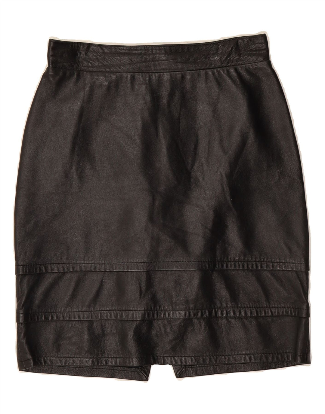 ESSEBI Womens Leather Skirt IT 42 Medium W26  Black Leather Vintage Essebi and Second-Hand Essebi from Messina Hembry 