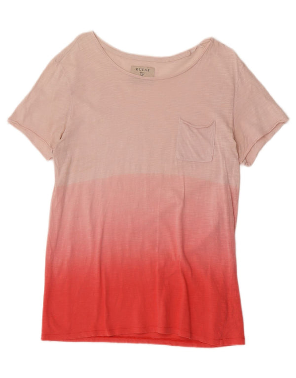 Guess Herren T-Shirt Top UK 36 XS Pink Colourblock Baumwolle