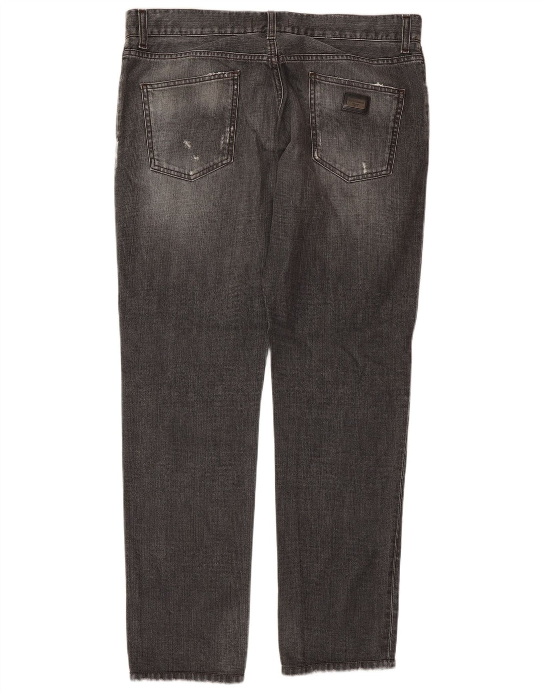 Dolce & Gabbana Damen Distressed Straight Jeans IT 50 XL W36 L32 Grau