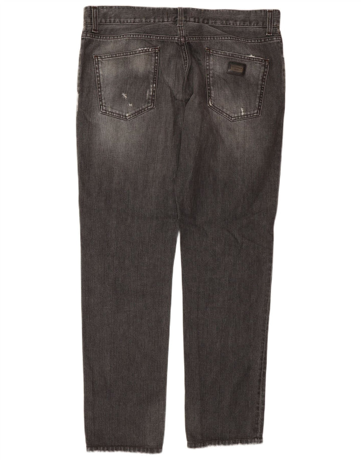 Dolce & Gabbana Damen Distressed Straight Jeans IT 50 XL W36 L32 Grau