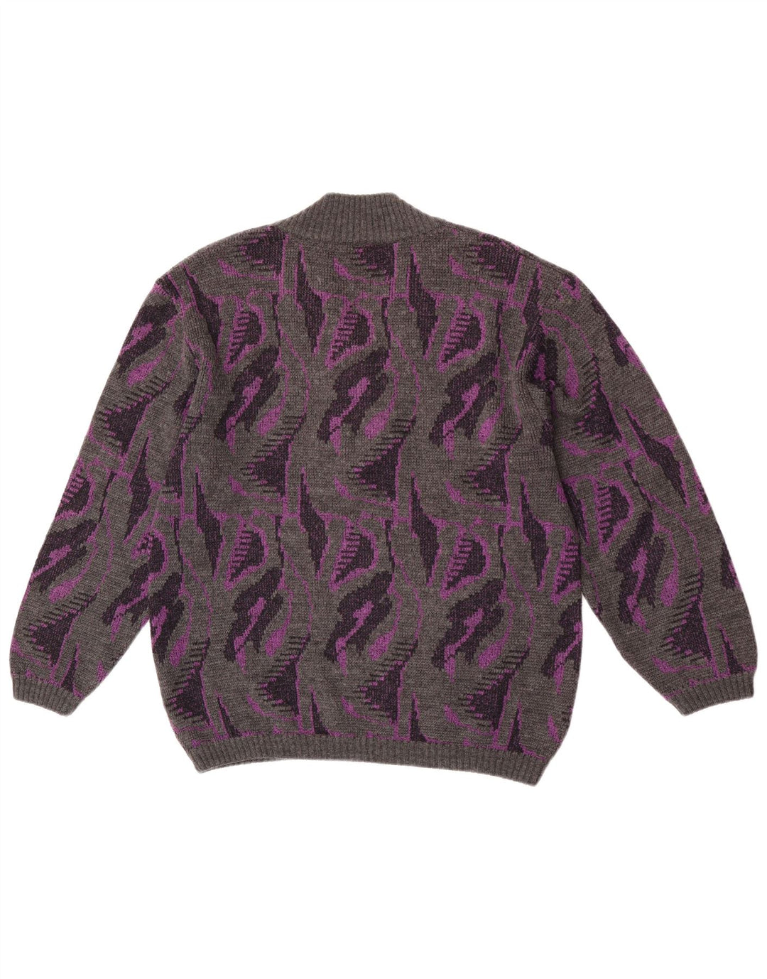Rasica Damen-Pullover mit abstraktem Muster und V-Ausschnitt, Gr. 46, Grau