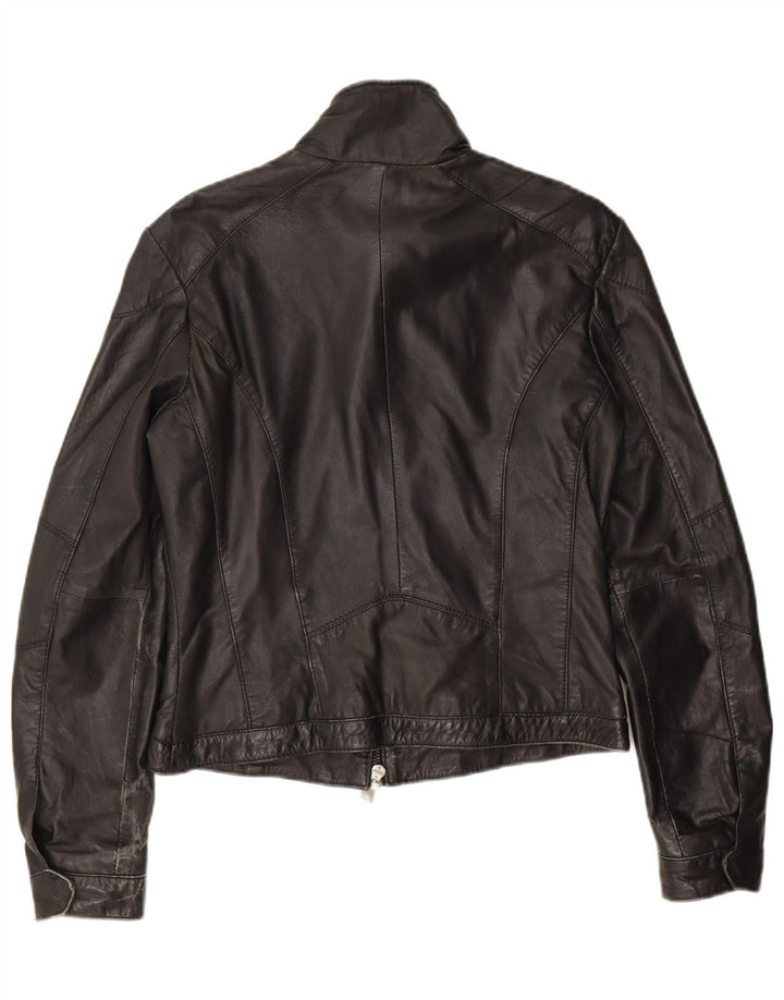 Gipsy Damen-Bikerjacke aus Leder, UK 14, mittelschwarzes Leder