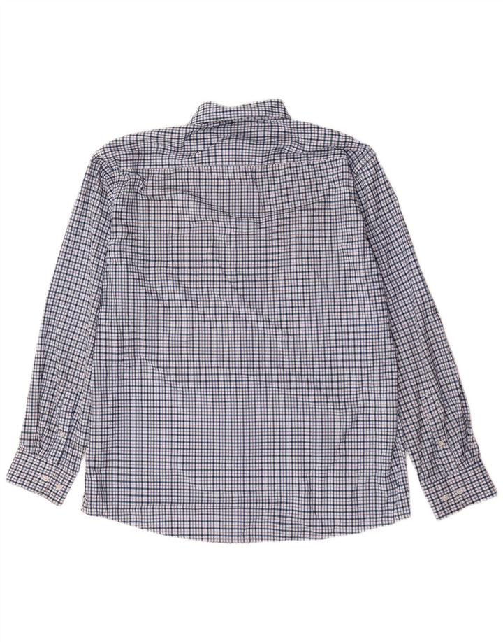 Nautica Herren-Slim-Fit-Hemd, Größe 17 1/2 XL, blau kariertes Polyester