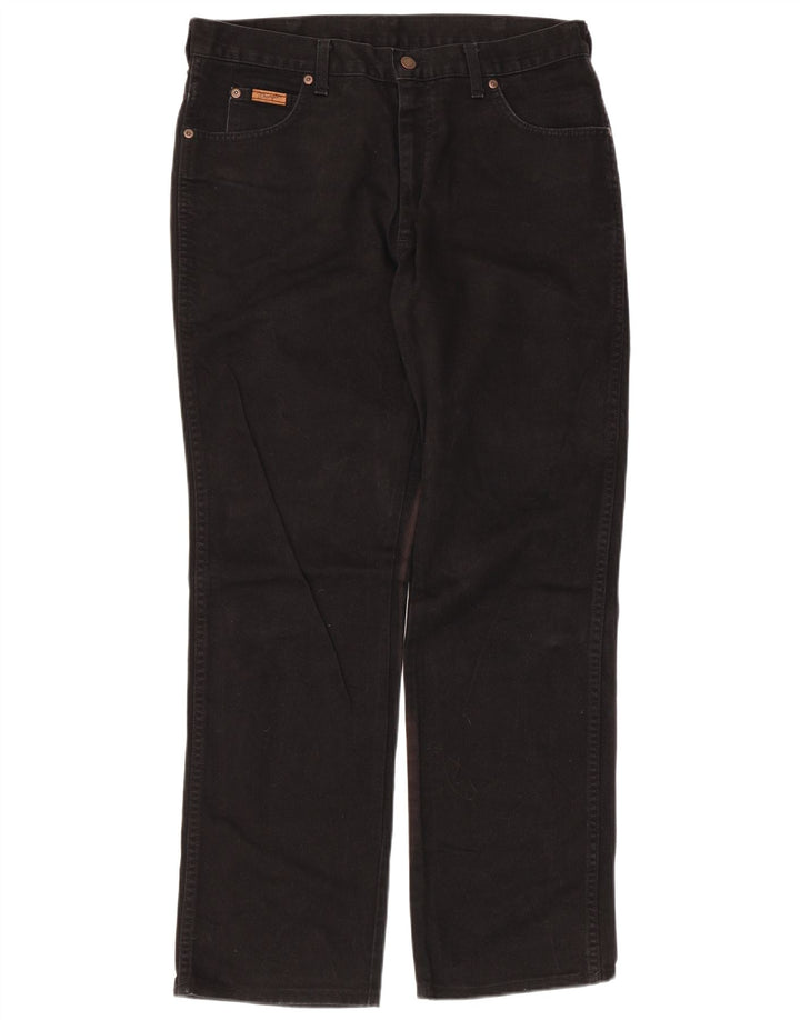 Wrangler Herren Texas Straight Jeans W34 L31 Schwarze Baumwolle