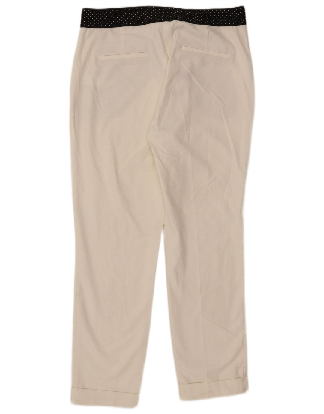 Schmale Chino-Hose für Damen von Zara, Größe L, W30, L27, Weiß, Colourblock-Polyester