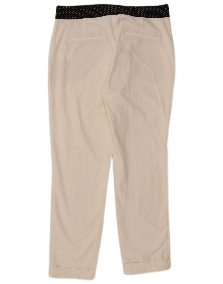 Schmale Chino-Hose für Damen von Zara, Größe L, W30, L27, Weiß, Colourblock-Polyester