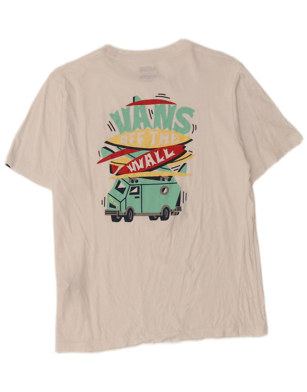 VANS Boys Classic Fit Graphic T-Shirt Top 14-15 Years XL  White Cotton