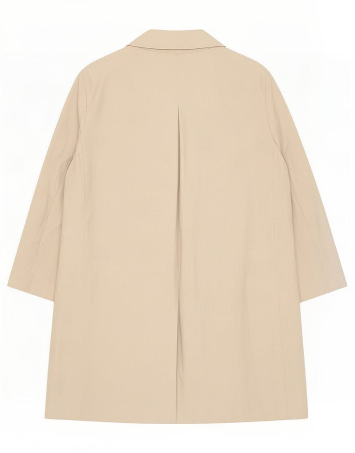 Benetton Damenmantel UK 12 Mittelbeige Leinen