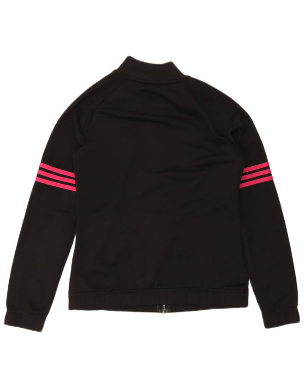 Adidas Damen Trainingsanzug Top Jacke UK 12/14 Medium Schwarz Polyester