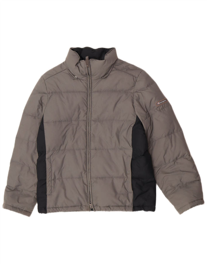 Champion Herren-Übergröße, wattierte Jacke, UK 10, Größe S, Grau, Farbblock