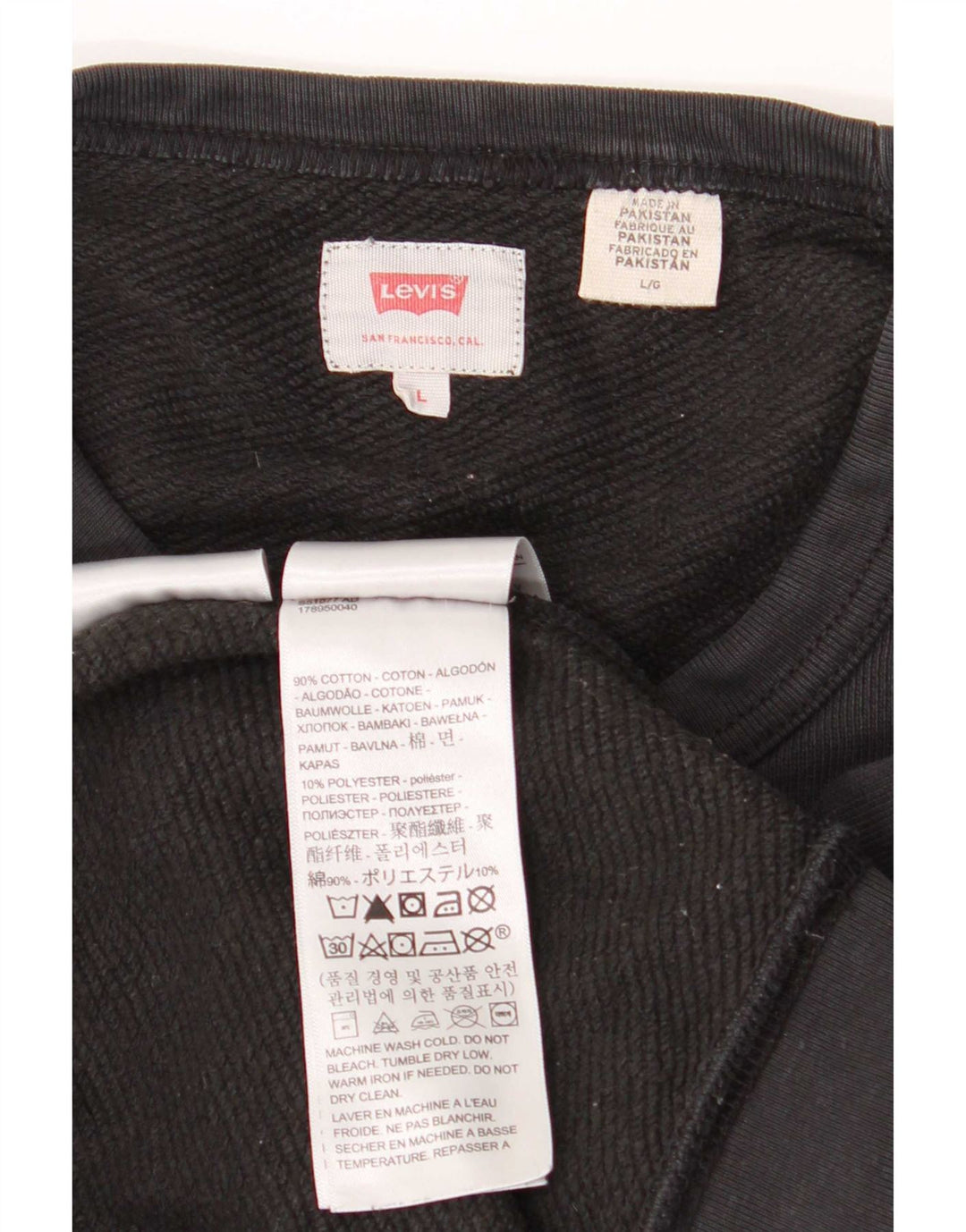 Levi's Herren-Sweatshirt mit Grafik, reguläre Passform, groß, schwarze Baumwolle