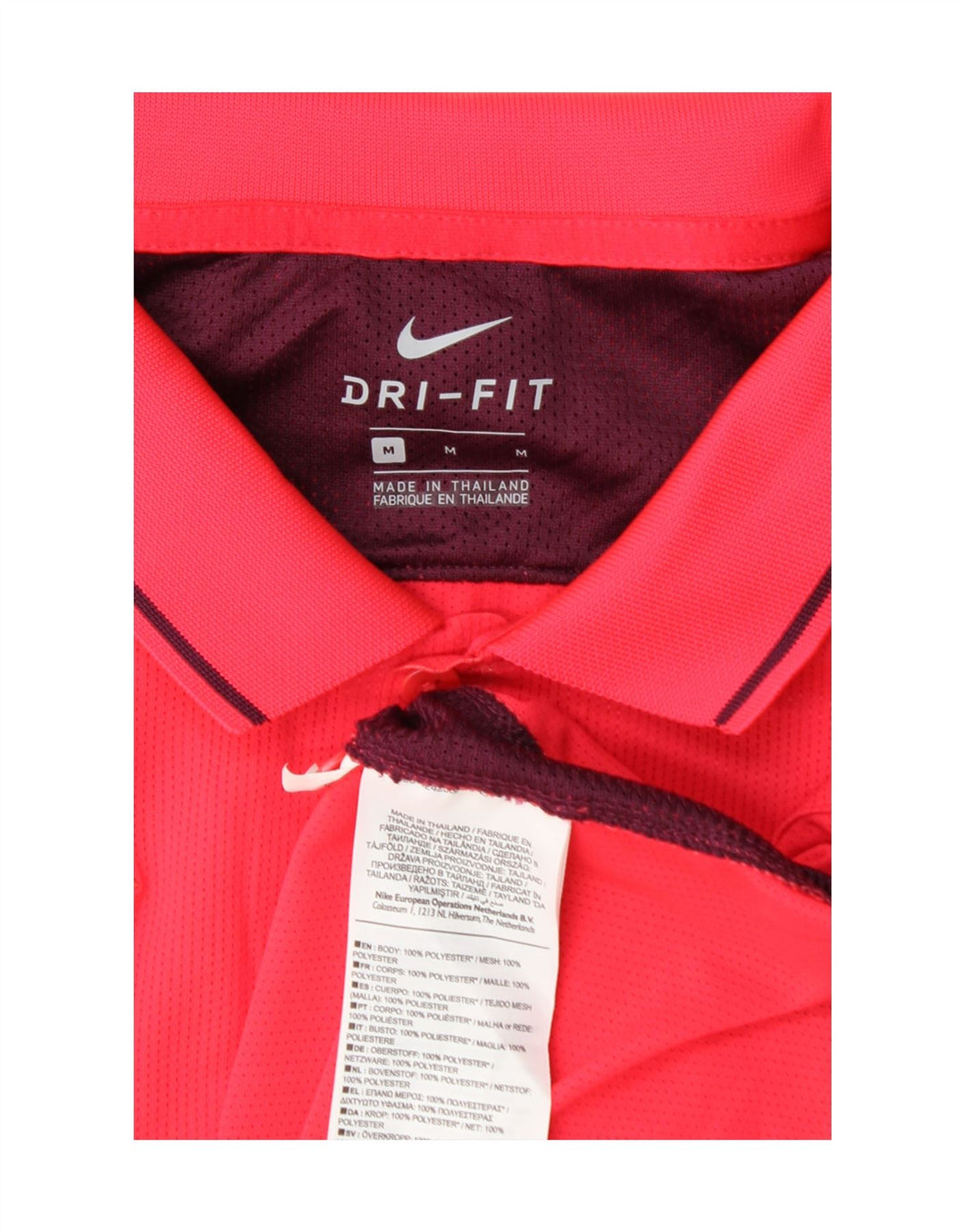 Nike Herren Dri Fit Poloshirt Mittelrosa Farbblock-Polyester