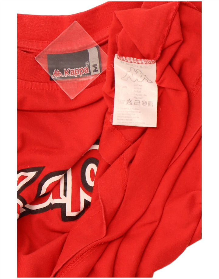 KAPPA Herren Grafik-T-Shirt-Oberteil aus mittelroter Baumwolle