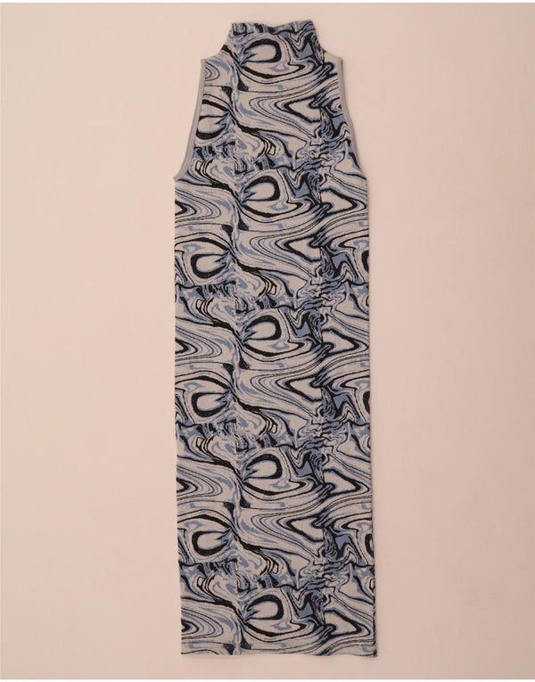 Zara Womens Abstract Pattern Ärmelloses, figurbetontes Kleid UK 4 XS Mehrfarbig