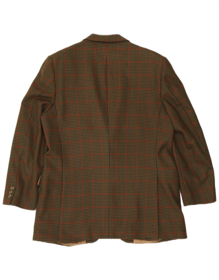 Gieves & Hawkes Herren-Blazer mit 2 Knöpfen, UK 44, 2XL, Khaki, Hahnentrittmuster