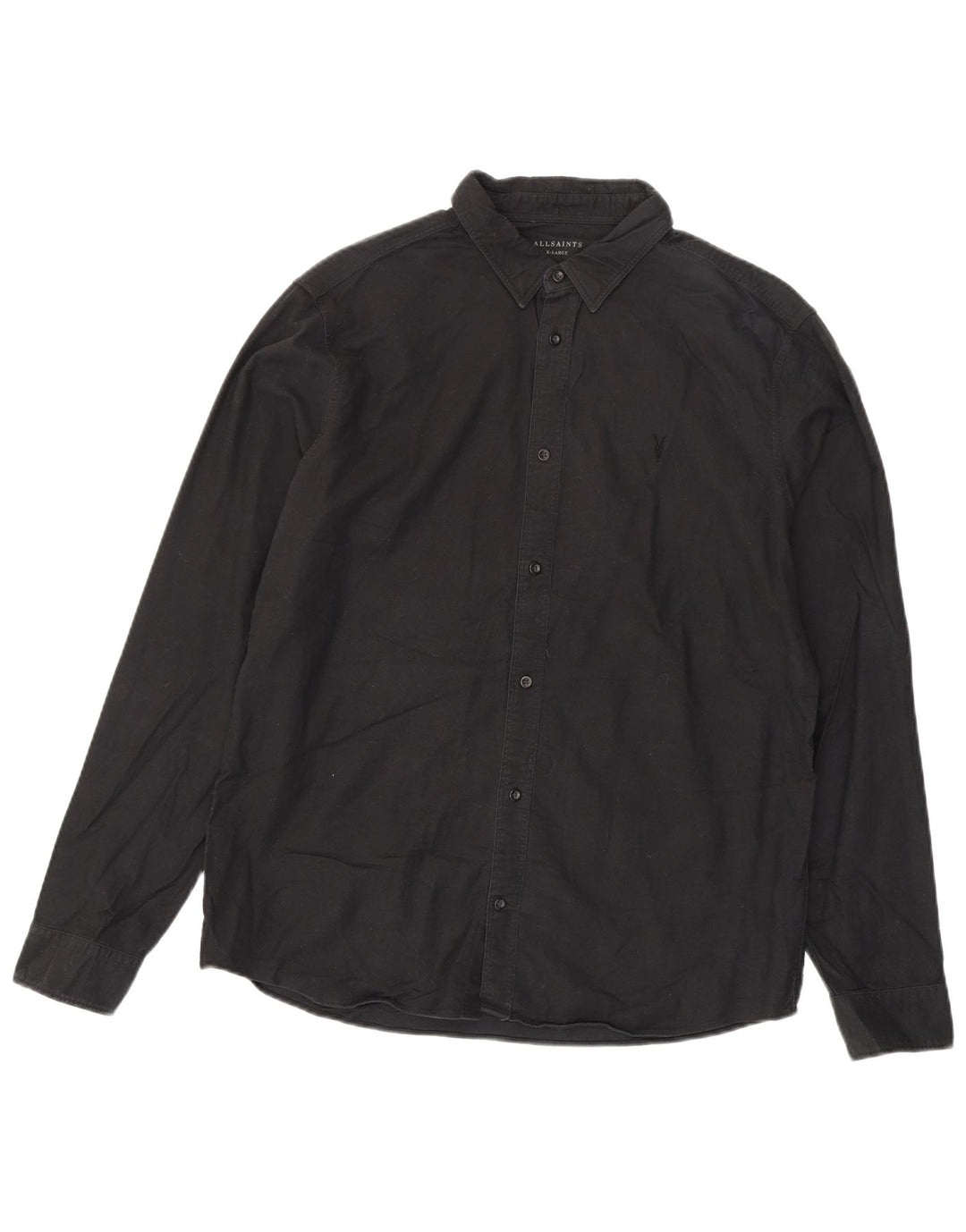 ALL SAINTS Herrenhemd XL Schwarz Baumwolle