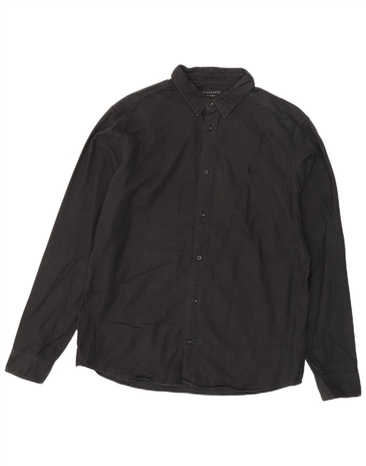 ALL SAINTS Herrenhemd XL Schwarz Baumwolle