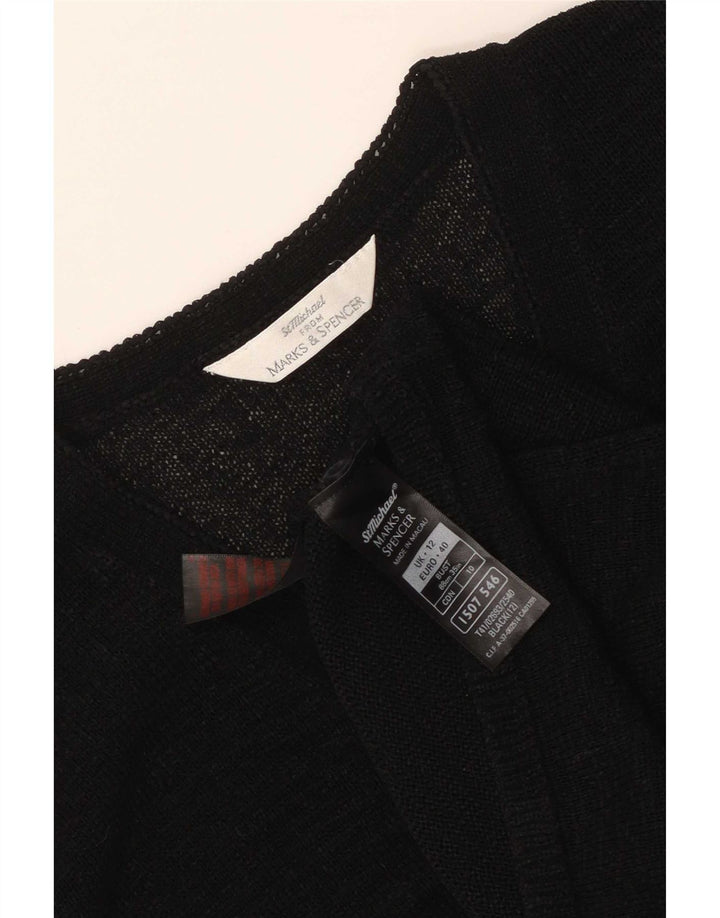 Marks & Spencer Damen St. Michael Cardigan Pullover UK 12 Medium Schwarz