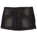 Benetton Damen Mini-Jeansrock IT 44 Medium W32 Marineblau