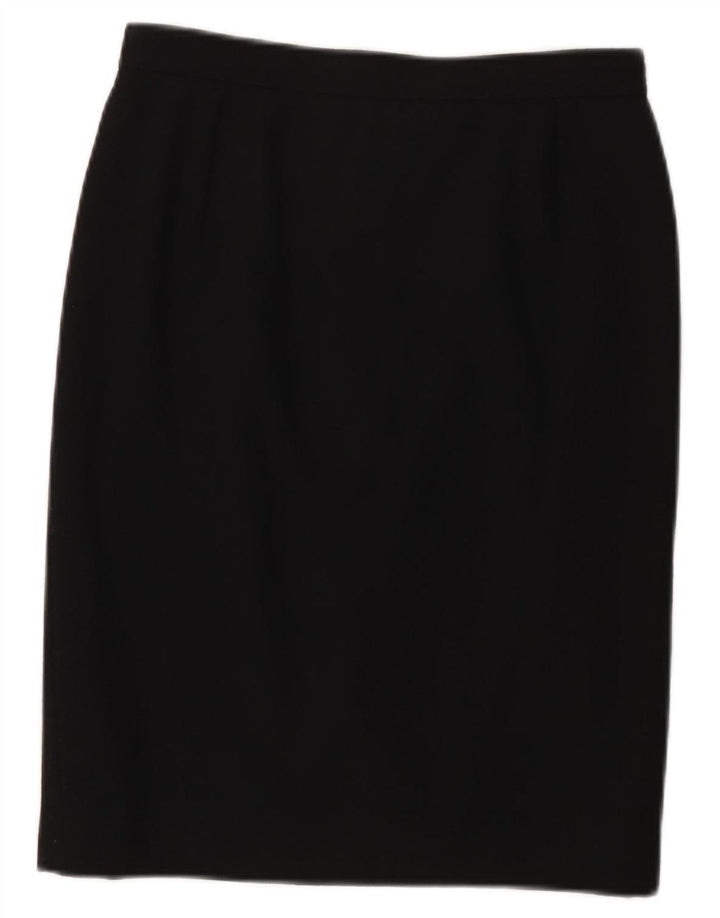 Valentino Damen Gerader Rock IT 44 Medium W28 Schwarze Wolle