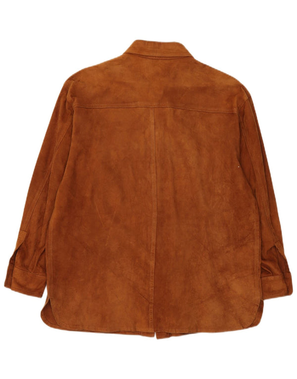 Vintage Damen Overshirt Wildledershirt IT 42 Mittelbraun