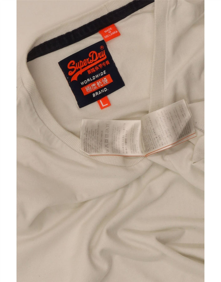 Superdry Herren-T-Shirt-Oberteil, große weiße Baumwolle