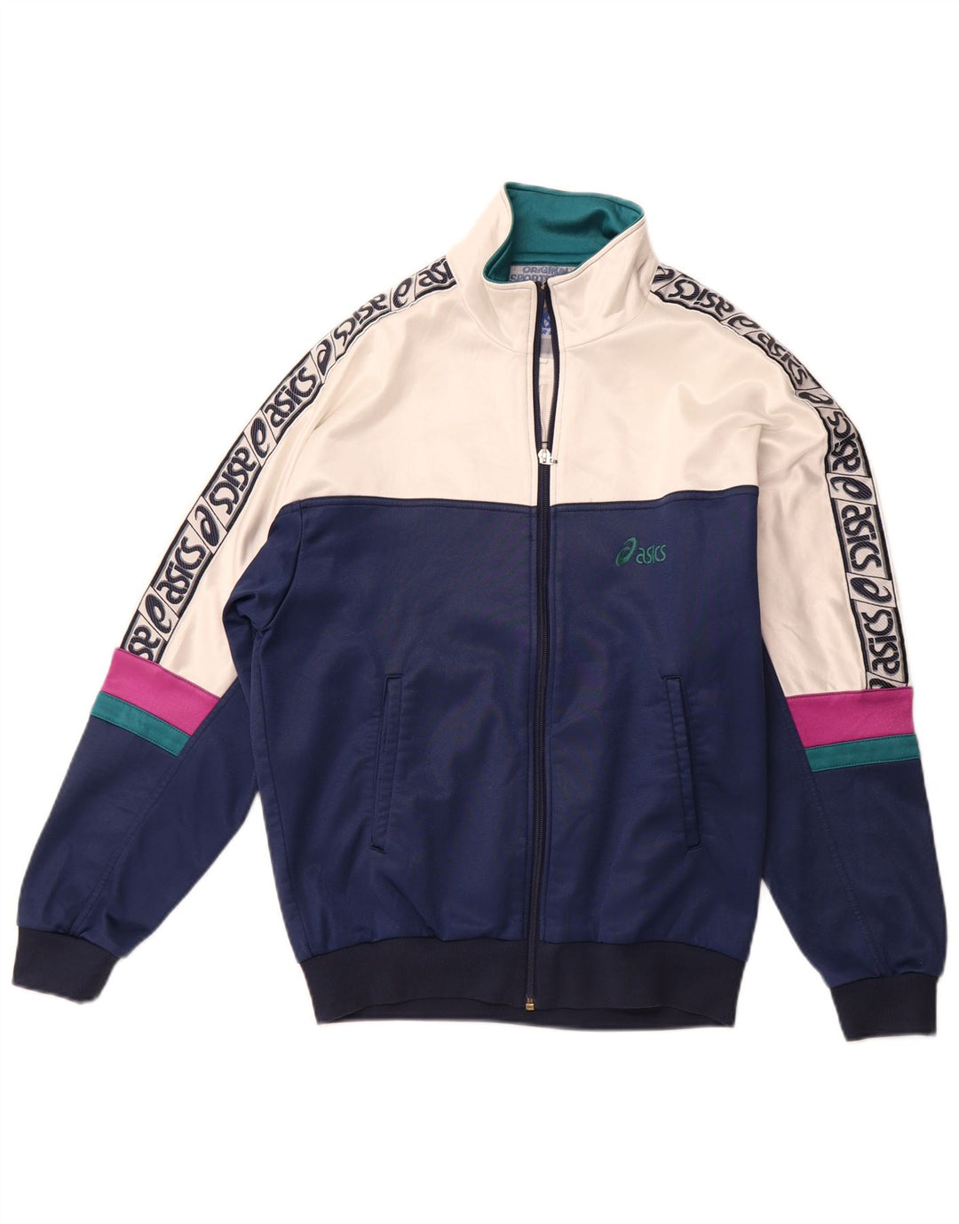 Asics Damen-Trainingsanzug IT 48 XL Marineblaues Colourblock-Polyamid