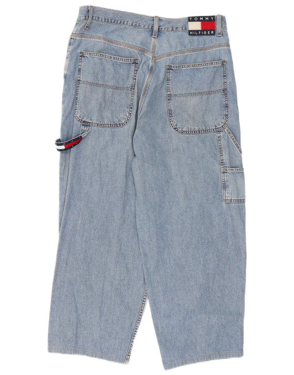 Tommy Hilfiger Mens Cargo Cropped Tapered Jeans W34 L25 Blue Cotton