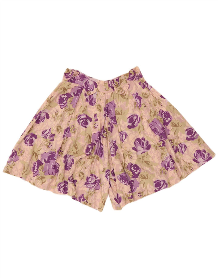 Vintage Damen Cullotes Shorts W28 Mittelrosa geblümt