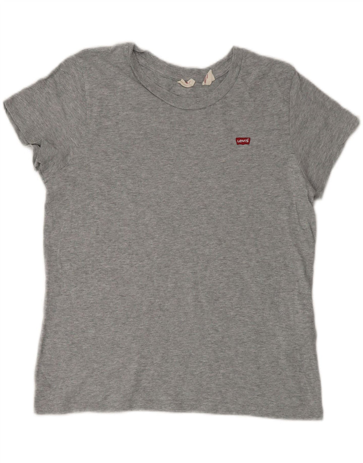LEVI'S Womens T-Shirt Top UK 14 Medium Grey Cotton Vintage Levi's and Second-Hand Levi's from Messina Hembry 