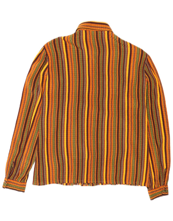 Vintage Damen Shirt UK 12 Medium Mehrfarbig gestreift