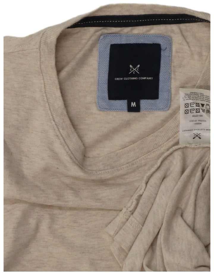 Crew Clothing Herren-T-Shirt-Oberteil aus mittelgrau gesprenkelter Baumwolle