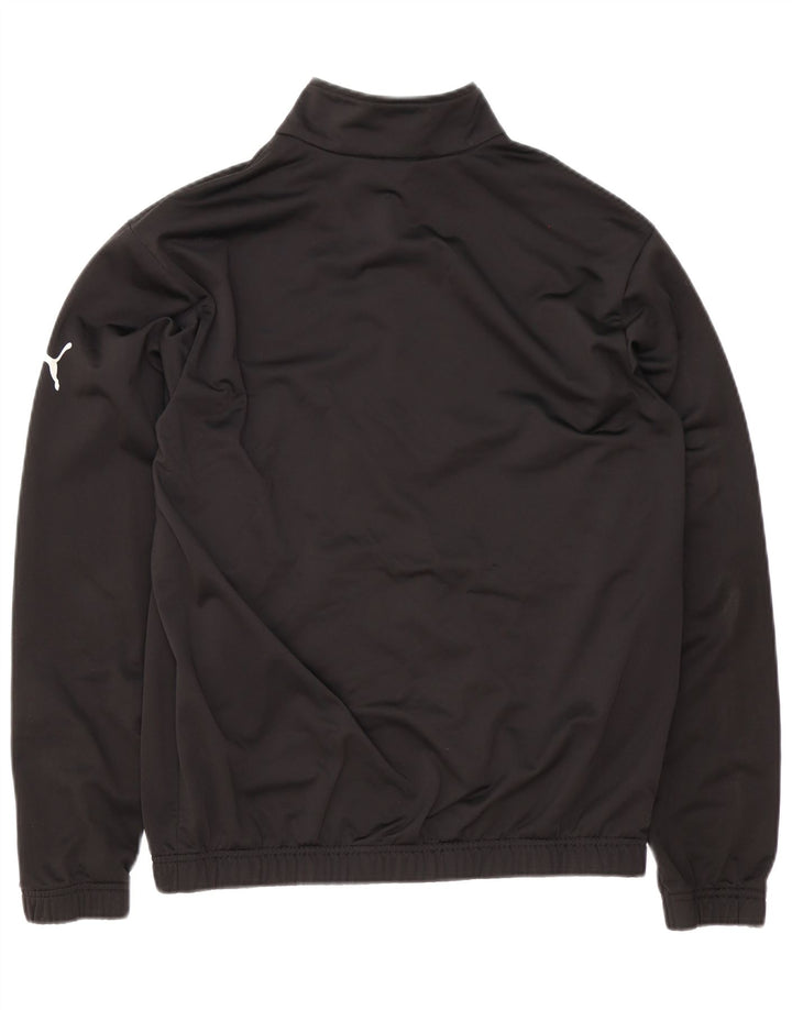 Puma Herren-Trainingsanzug-Top-Jacke, Mittelschwarzes Farbblock-Polyester