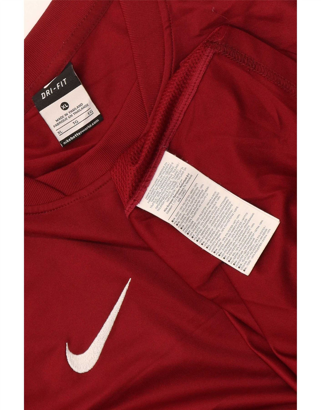 Nike Herren Dri Fit T-Shirt Top XL Burgund Polyester
