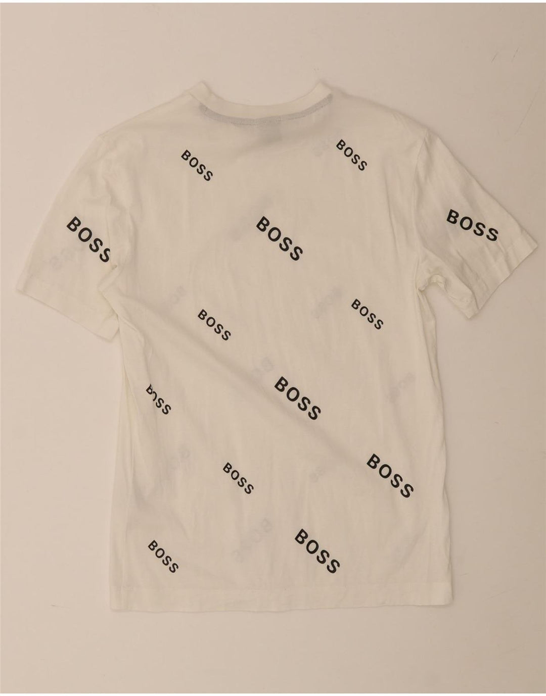 Hugo Boss Herren-T-Shirt mit Grafik, Größe S, weiße Baumwolle