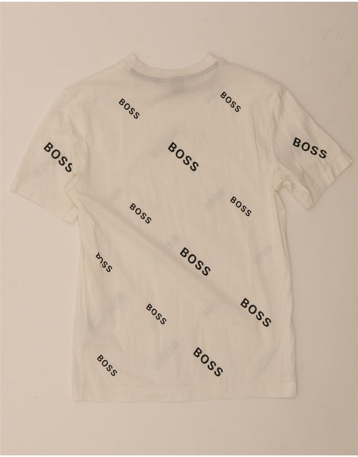 Hugo Boss Herren-T-Shirt mit Grafik, Größe S, weiße Baumwolle
