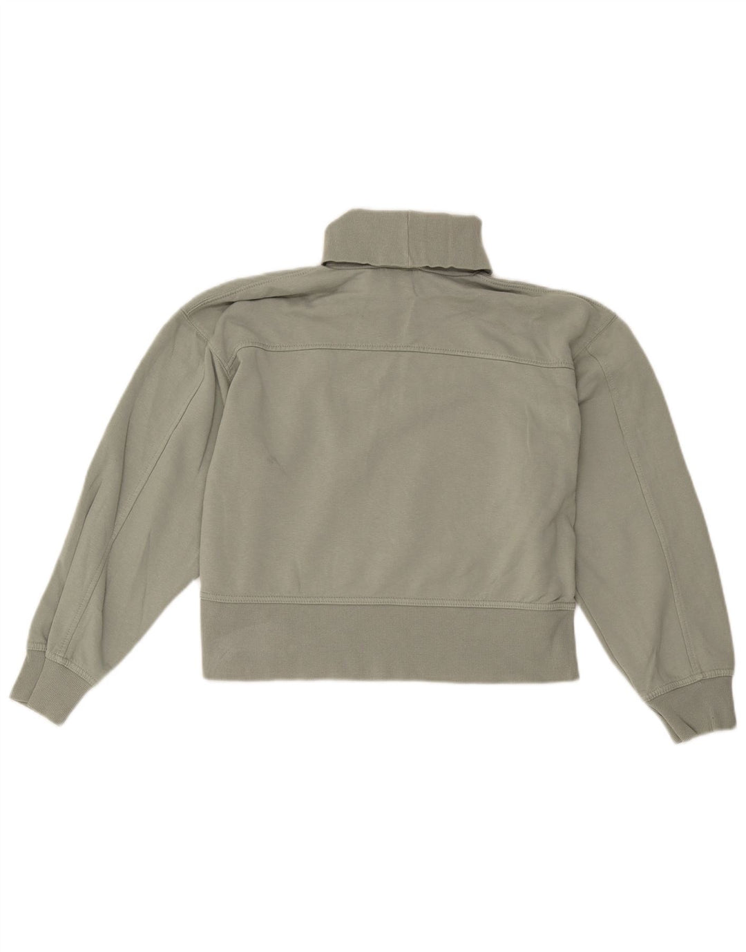 Zara Damen Crop Sweatshirt Pullover UK 14 Mittelgrüne Baumwolle