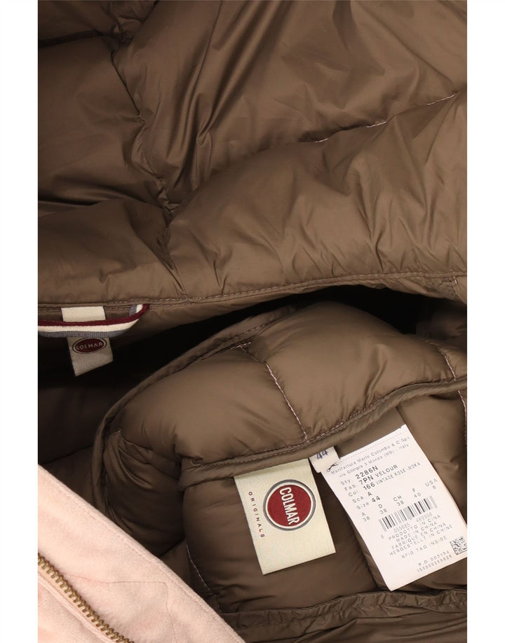 Colmar Damen-Kapuzensamt-gepolsterte Jacke IT 44 Mittelrosa