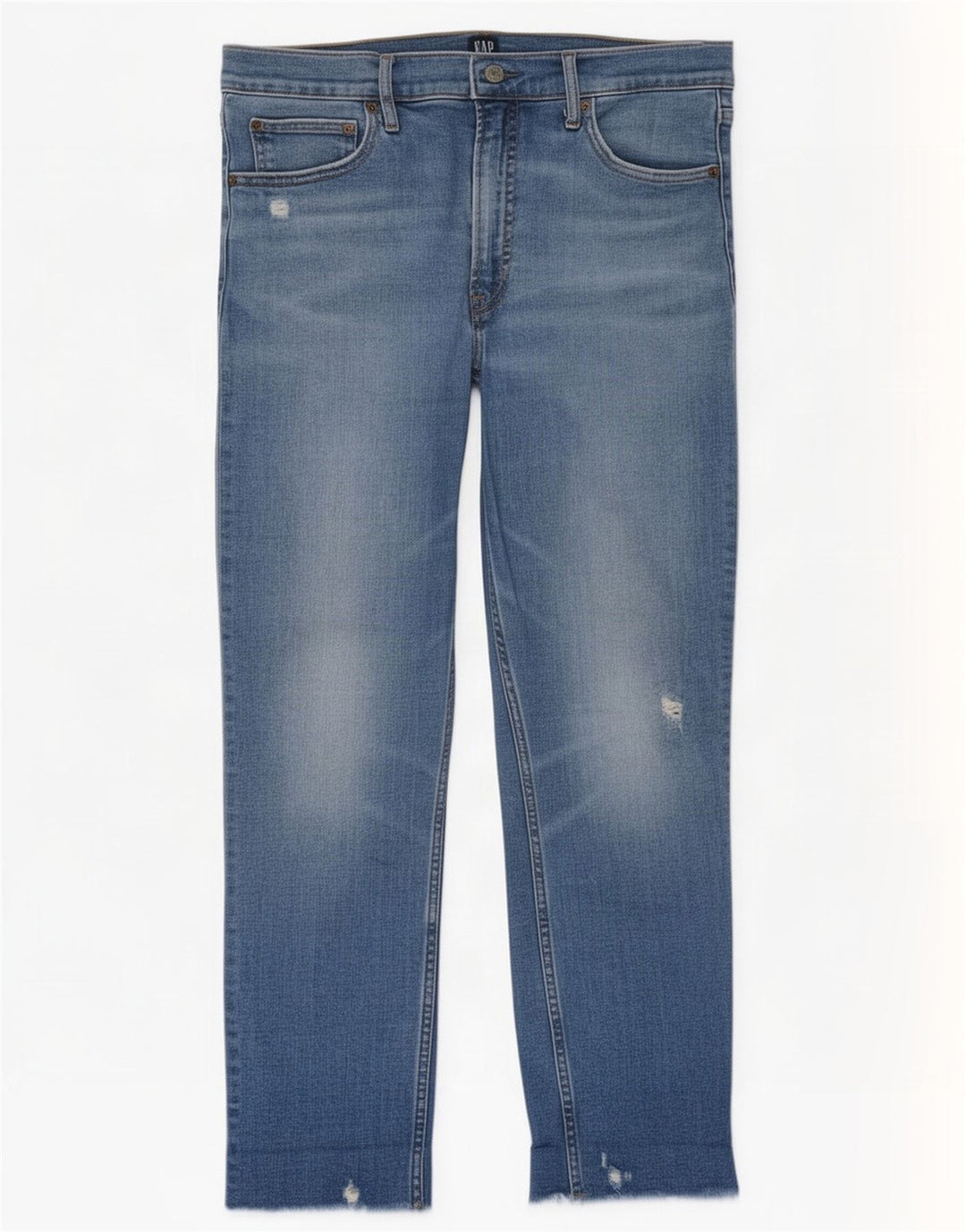 Gap Damen Cigarette Crop Distressed Slim Jeans W32 L26 Blau
