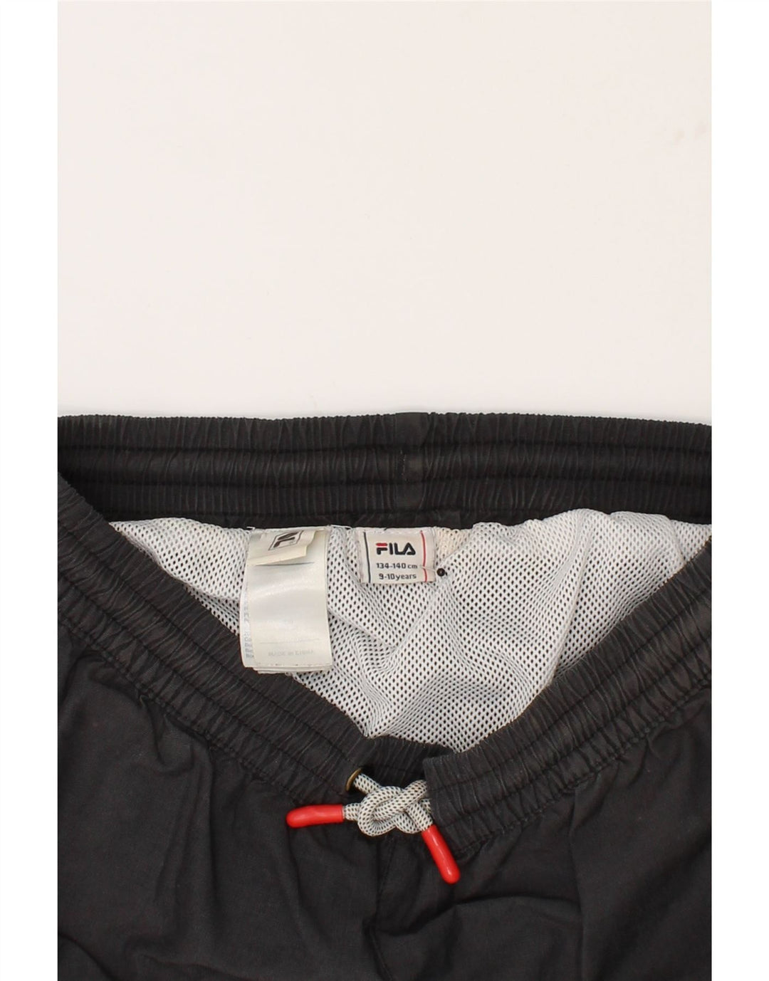FILA Boys Graphic Sport Shorts 9-10 Years Grey Polyester Vintage Fila and Second-Hand Fila from Messina Hembry 