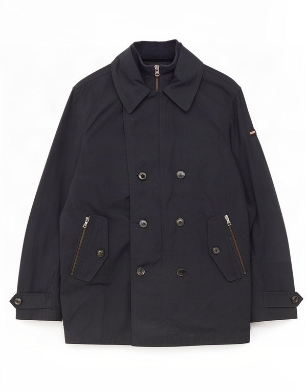 Hackett Herren-Zweireihermantel, UK 38, mittelmarineblaues Nylon