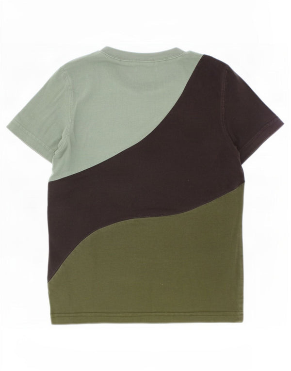 Puma Jungen T-Shirt mit Grafik, 7–8 Jahre, grünes Farbblockdesign