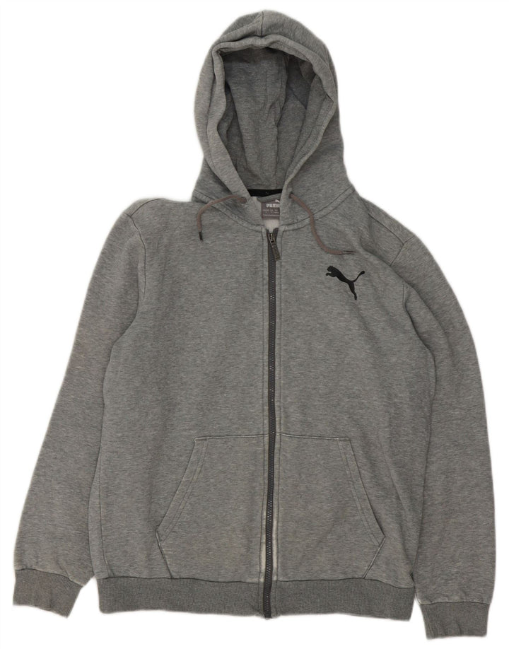 Puma Herren Reißverschluss-Hoodie Pullover Klein Grau Gesprenkelt