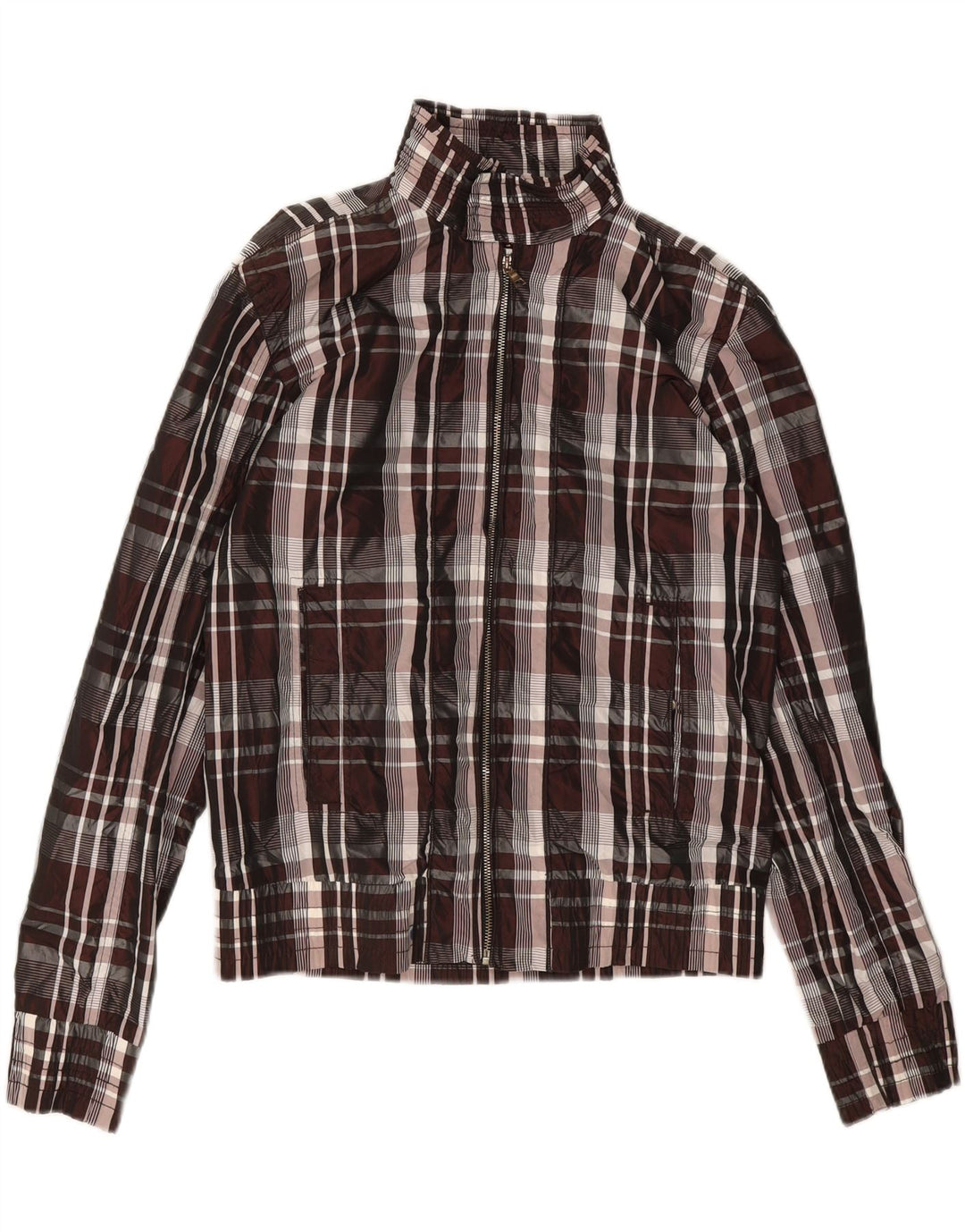Zara Herren Bomberjacke UK 38 Medium Mehrfarbig kariertes Nylon