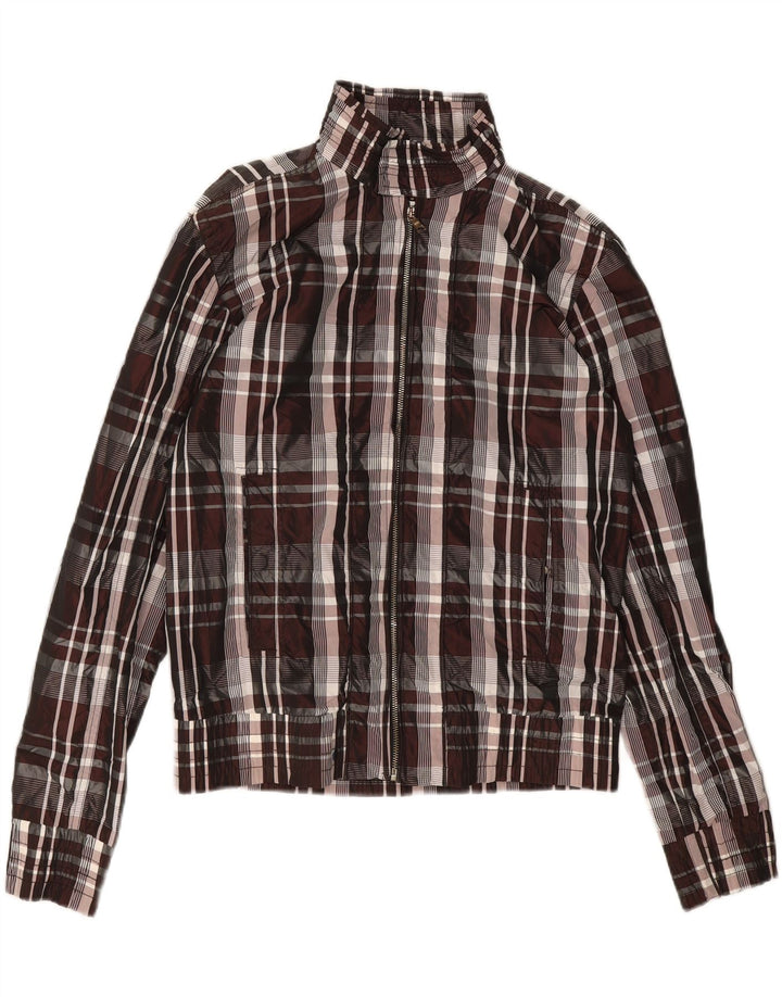 Zara Herren Bomberjacke UK 38 Medium Mehrfarbig kariertes Nylon